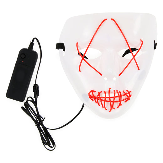 RED & WHITE LED WIRE MASK