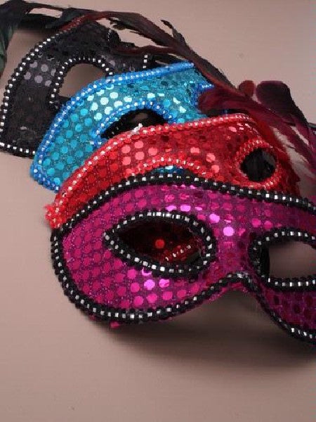 GLITTER MASK WITH FEATHERS