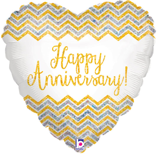 CHEVRON Anniversary Foil Balloon