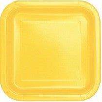 9IN SOFT YELLOW SQ PLATES