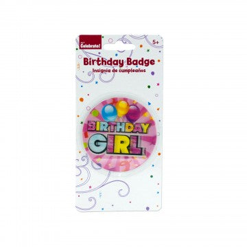Holographic Girl Birthday Badge