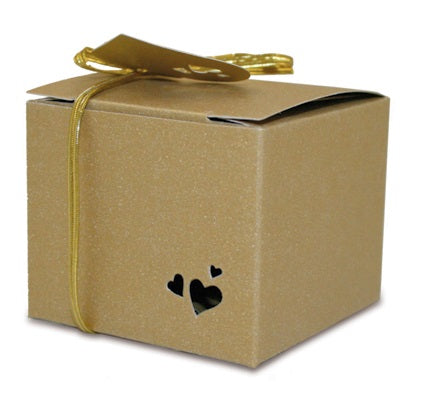 GIFT BOX HEART PEARL GOLD (PACK 5PCS)