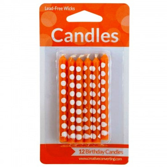 Orange Polka Dot Candles
