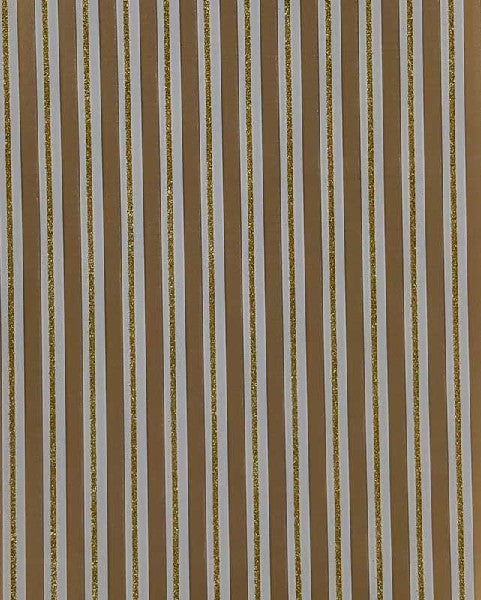GOLD DUO STRIPE GLITTER WRAPPINNG PAPER